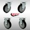 Service Caster 5 Inch SS Black Polyurethane Swivel Top Plate Caster Set with 2 Rigid SCC SCC-SS20S514-PPUB-BLK-2-R514-2 - alternate 1